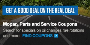 Get a good deal on the real deal with mopar parts and service coupons
